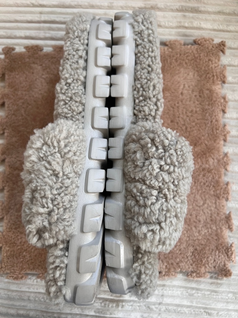 UGG Cream Shearling Slide Sandals